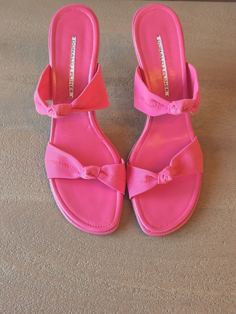 DONALD J. PLINER Heels Strappy Sandals Sz. 9.5 M Pink Designer Worn Once - Picture 3 of 8